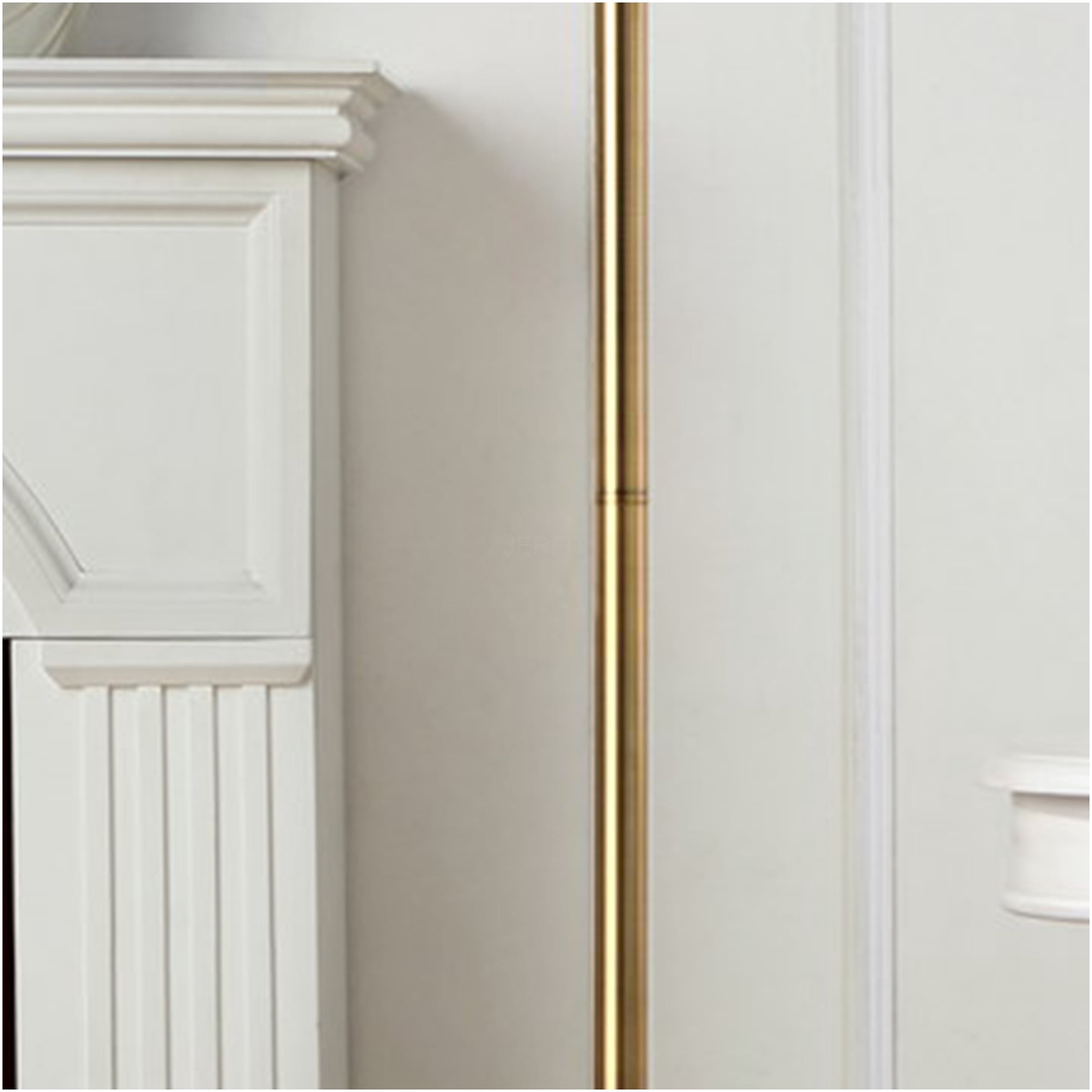 JERFIT Modern Crystal Orb Floor Lamp with Drum Shade, Gold Metal Column, LED Compatible for Living Room Bedroom