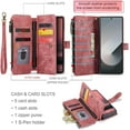 thumbnail image 3 of Funda billetera para Samsung Galaxy Z Fold 6 con [Soporte para bolígrafo S], Soporte para Tarjeta, Bolsillo Magnético con Cremallera, Correa para el cordón, Billetera con tapa de cuero, 3 of 8