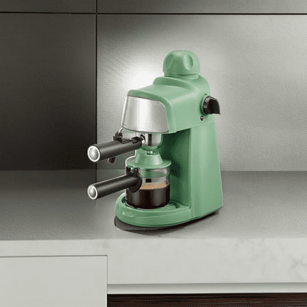 Espresso and Cappuccino Machine with Fast Heating Function, 1-4 Cups Coffee Maker with Milk Frothing Function and Steam Wand (Green)