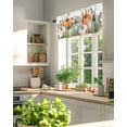 thumbnail image 6 of Fall Thanksgiving Kitchen Valances for Windows Orange Green White Pumpkin Valance Curtains&nbsp; for Kitchen /Living Room/Bedroom/ Bathroom Decor, 42"x12 " ,Rod Pocket 1 Panel, Retro Leaf, 6 of 7