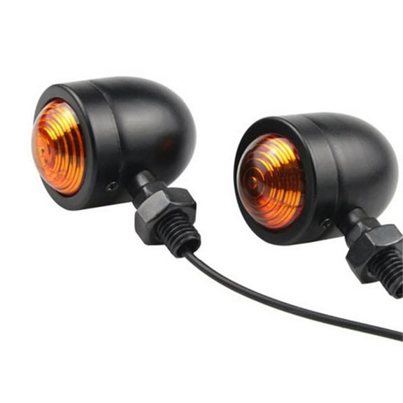SOFEIYA 2pcs Motorcycle Turn Signal Light Motorbike Blinker Headlight 12v Indicator lamp, Black