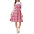 thumbnail image 1 of VESTIDO CON TIRANTES INSPIRADOR PARA MUJER, CUELLO CUADRADO, MIDI, EN COLOR ROSA OSCURO, 1 of 6