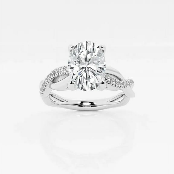 Zoya Jewel 1.7 Ct Oval Cut Infinity Engagement Ring – Twisted Lab Created Diamond for Women – 14K White Gold Plated – Jewelry for Birthdays & Proposals