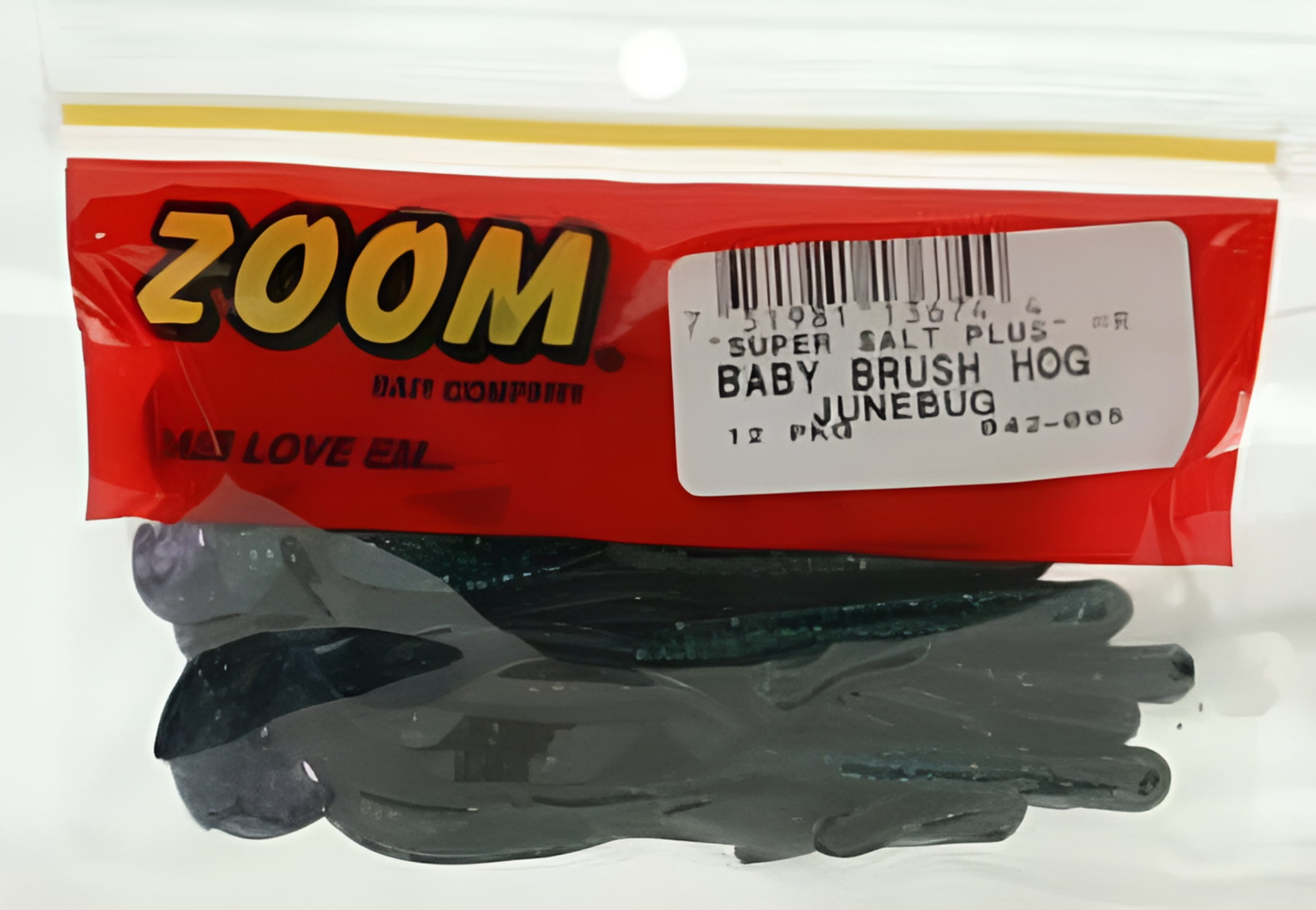 Zoom Bait Baby Brush Hog Soft Plastic Baits - 4 Inch Blue Watermelon, 12 Pack (Texas Rig & Carolina Rig Fishing Lures)