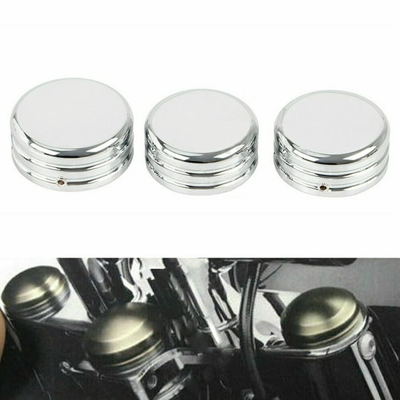 POSSBAY CNC Aluminum Upper Fork Stem Nut Cap Covers For Harley Dyna Softail Sportster
