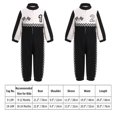 thumbnail image 4 of IBTOM CASTLE Baby Boys Girls 1st 2nd Birthday Outfit Race Car Driver Costume One Piece Long Sleeve Racer Jumpsuit for Cake Smash Photo Shoot 18-24 Months Black, 4 of 8