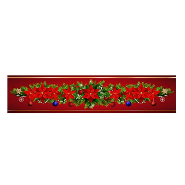 Camino de mesa navideño, decoración de mesa, mantel decorativo lavable para fiesta Estilo C