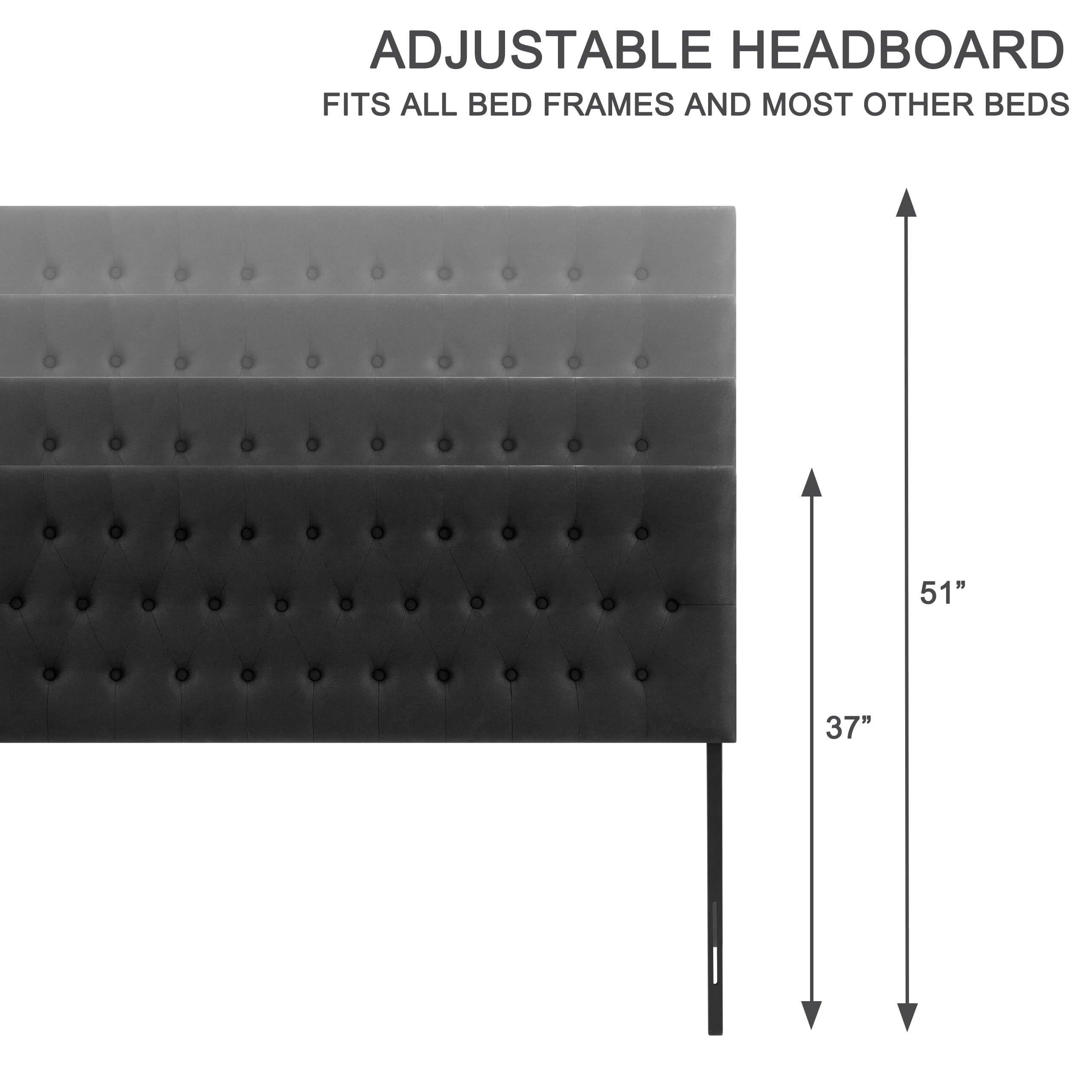 Weture Upholstered Polyester Headboard Adjustable Height Full