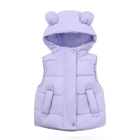 

Savings Clearance 2024! Funicet Infant Baby Fleece Winter Coat Vest Toddler Girls Warm Windproof Hoodie Outwear Waistcoat Outfits Clothes Purple 1 Years