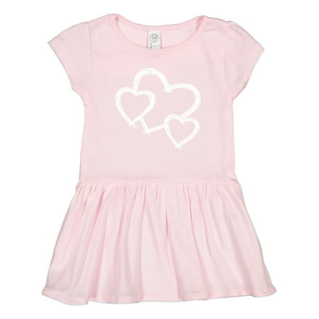 

Inktastic Three White Hearts Gift Toddler Girl Dress