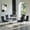 Silver White Table & Silver Black Chair, variant on 68.9" Dining Table Set for 6, Rectangular Faux Marble Table with Stainless Steel Base and 6 Velvet Tufted Chairs, for Kitchen, Living Room