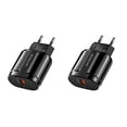 thumbnail image 1 of Inteprter Cargador de teléfono Multipropósito multicolor Compatibilidad amplia Adaptador de 18 W Cabezal de carga Accesorios de viaje Enchufe negro de EE. UU. 3 2Conjunto, 1 of 6