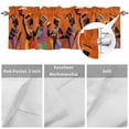 thumbnail image 3 of Black Orange Girls Boho Kitchen Valances for Windows, Small Valance Curtains Rod Pocket Window Treatments Retro Ethnic Abstract Art Window Valances for Living Room Bathroom Bedroom 54"x18", 3 of 9