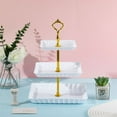 thumbnail image 5 of Oggfader White 3 Tier Serving Tray, 3 Layer Tiered Platter - Detachable, Easy Assemble - Fruit, Candy, Dessert Tray for Wedding, Party, Home Decor, 5 of 6