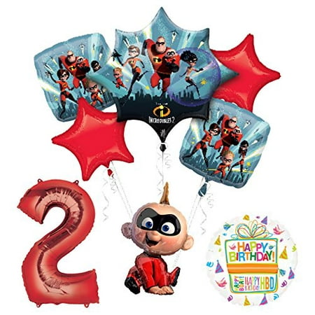 Union Jack Themed Party Supplies Mayflower Products Incredibles Jack Jack party supplies 2nd Birthday Balloon Bouquet Decorations ()