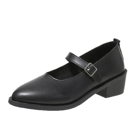 

ZHAGHMIN Gold Womens Shoes Fashion Autumn Women Casual Shoes Ckunky Heel Mid Heel Pointed Buckle Solid Black Simple Style Winter Dress Shoes For Women Business Casual Womens Flip Flop Shoes Casual T