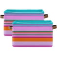 thumbnail image 2 of Coolnut 2 Pack Fabric Storage Basket Mexican Serape Stripes Closet Storage Bins with Handles Foldable Baskets for Shelves Toy Organizer Home Office Decor Gifts, 2 of 7