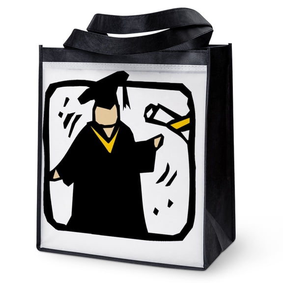 CafePress - Graduate Receiving Diplo Reusable Grocery Tote Bag - 12"x 13", 100% Recycled, Reusable Grocery Bag