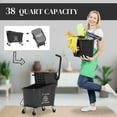 thumbnail image 6 of Resenkos 38 Quart Rolling Mop Bucket with Down Press Wringer on Wheels, Black, 6 of 7