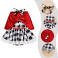 thumbnail image 5 of IDOPIP Women Kids Baby Girls Christmas Party Dress Xmas Red Plaid Tutu Dress with Hooded Cloak Cape Family Matching Costume 6-12 Months White Baby, 5 of 10