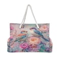 thumbnail image 2 of DIXRUYEE Beach Cooler Travel Tote Bags Beach Bag Fashion Butterflies Colorful Birds Flowers Printed, 2 of 7