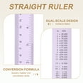 thumbnail image 5 of Uxcell 2pcs Straight Ruler 11.81" Metric SAE Aluminum Rulers with Hole Purple, 5 of 7