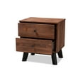 thumbnail image 3 of Baxton Studio Calla Modern and Contemporary Brown and Black Oak Finished 2-Drawer Wood Nightstand, 3 of 9