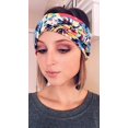 thumbnail image 5 of Pieces Diademas Mujer Diademas Boho Diademas Estampadas Florales Vintage Accesorios para Diadema Elástica con Nudo Cruzado, Talla Única, Rosa Blanco Azul Marino, 5 of 5