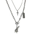 thumbnail image 1 of Collier en couches Collier pendentif croix de mode créative Collier de charme de lapin, 1 of 10