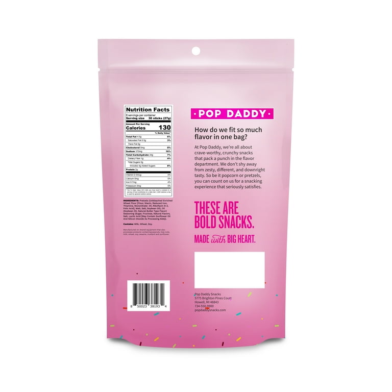 Pop Daddy Pretzels Birthday Cake Flavored Pretzels 7.5oz