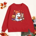 thumbnail image 4 of CAUYDY Hoodies for Girl Fall Winter Halloween Tops Ghost Pumpkin Graphic Sweatshirts Long Sleeve Pullover Blouse(Red,3Y), 4 of 5