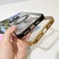 thumbnail image 6 of Magnetic Clear Case for iPhone 13 Pro Max with Camera Lens Protector Strong Magnetic Case Compatible with MagSafe Military Grade Drop Protection Case Cover 6.7 Inch - Gold, 6 of 6
