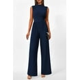 thumbnail image 7 of Wehilion Womens Summer One Piece Sleeveless Mock Neck Wide Leg Pants Rompers With Pockets, 7 of 7