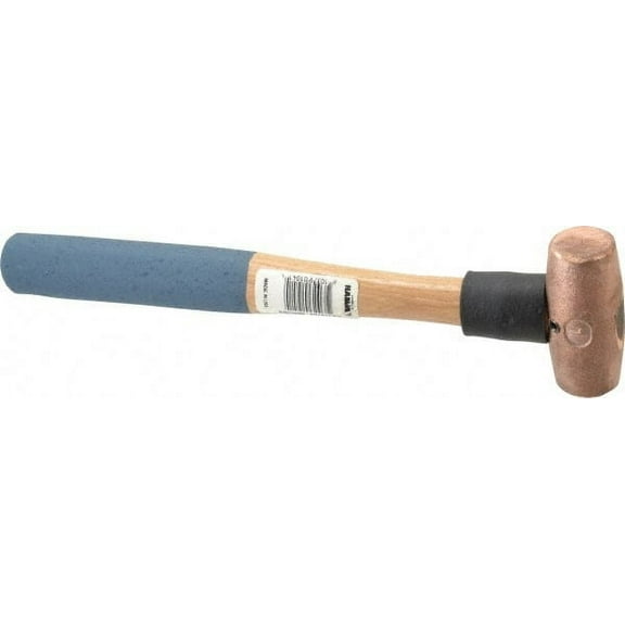 American Hammer 1 Lb Nonsparking Copper Head Hammer 12" OAL, 3" Head Length, 1-1/8" Face Diam, 12" Hickory Handle