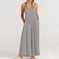 thumbnail image 3 of Mamelucos Sin Mangas Mamelucos para mujer Monos a la moda con botones Monos con peto de pierna ancha (gris claro XXXL) Cgtredaw para Mujer Gris claro T 3EG, 3 of 6