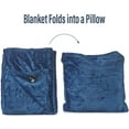 thumbnail image 2 of Outrageously Soft Convertible Cozee Blanket and Pillow - 2 in 1 Throw and Pillow - 60 x 70 Inches - Blue, 2 of 7