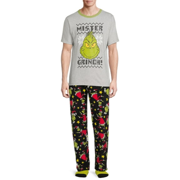 Dr. Seuss, Adult Mens, Grinch Pajamas Sleepwear Sets, Sizes S-2XL