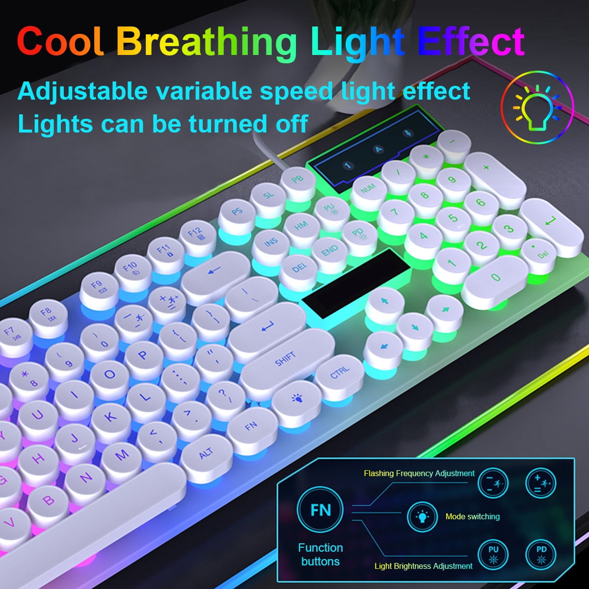 Hnjugfe Mechanical Gaming Keyboard, Backlit Keys, Wired, Gaming Keyboards, Single Piece, 1 Count