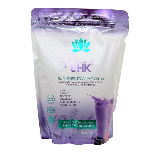 Proteína de Soya y Chícharo Taro Blueberry 660 g Pure SHK Pure Health