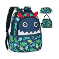 thumbnail image 1 of Mochila Niños 3piezas Con Lonchera Y Lapicera estampado Malubero Verde, Azul, 1 of 4