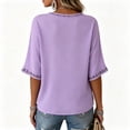 thumbnail image 4 of JULMCOMO Alzheimer's Awareness Graphic Tees for Women Purple Hummingbird Print V Neck Casual T Shirts 3/4 Sleeve Loose Comfy Graphic Shirts Light pink 4XL, 4 of 4