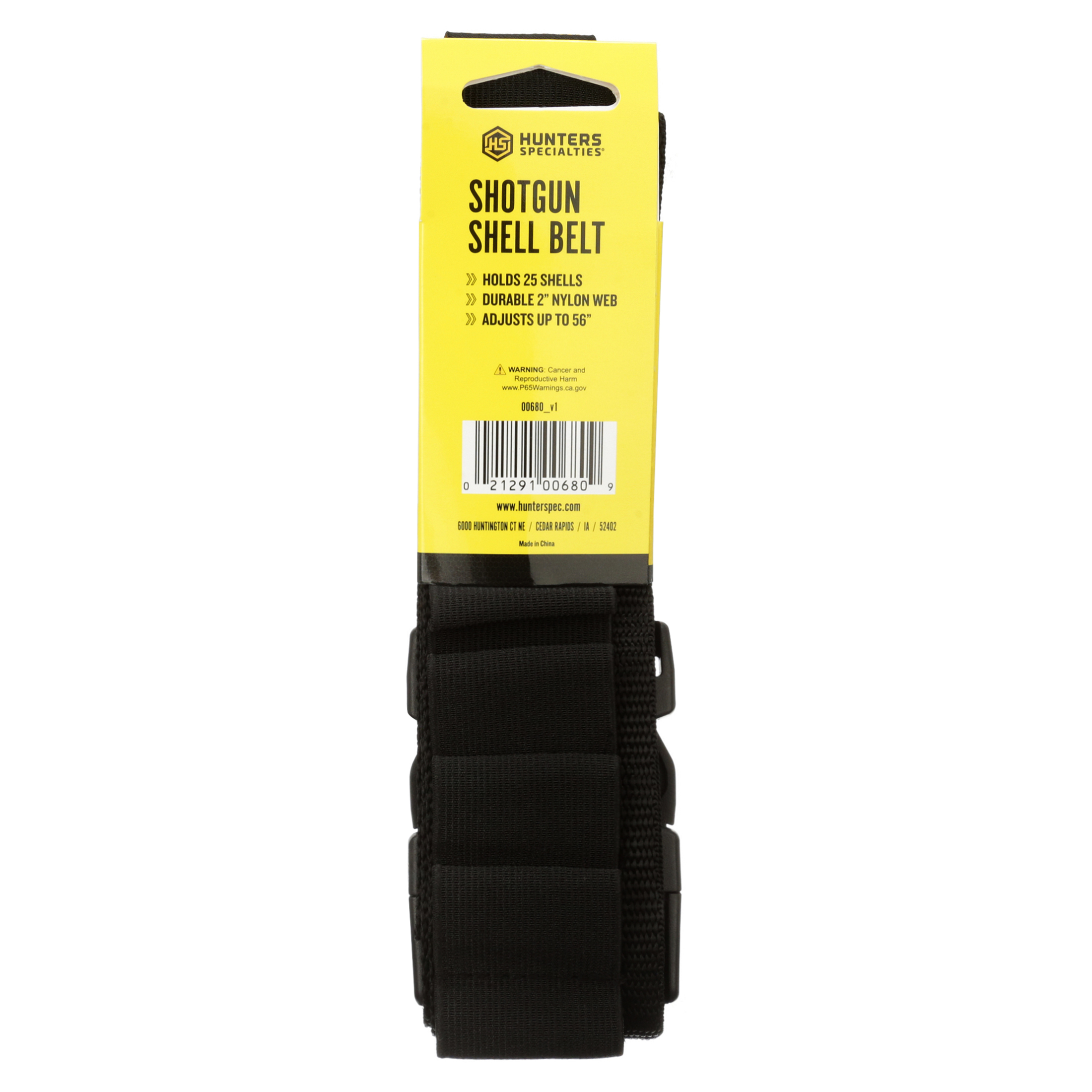HUNTERS SPECIALTIES Adjustable Round Tactical Shotgun Shell Belt with Quick Release Buckle - Holds Up To 25 Shells