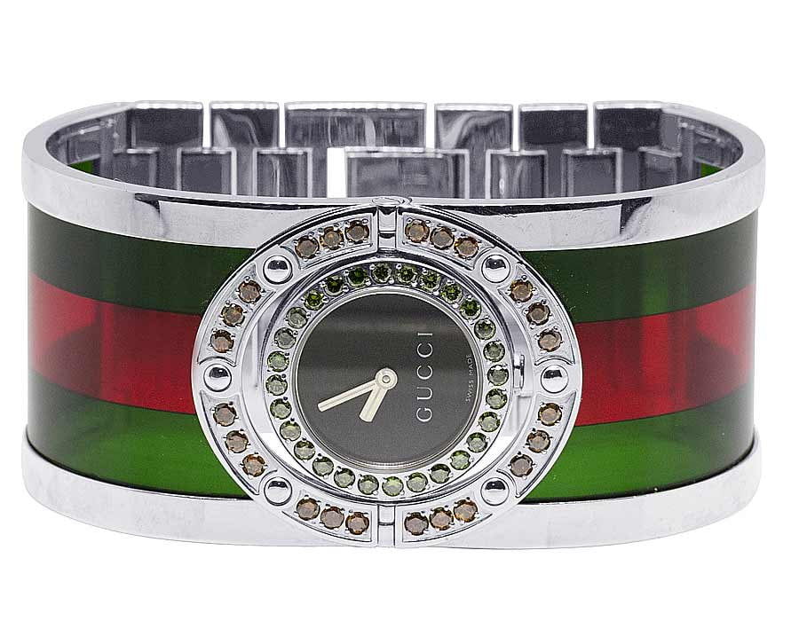 Gucci Ladies Twirl Green Red Diamond 