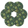thumbnail image 2 of Haosy Set of 6 Drink Woven Coaster with Holder Heat Resistant Non-Slip Bar Coasters 4 Inches Clover and Dots, 2 of 7