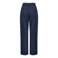 thumbnail image 3 of XFLWAM Women's Wide Leg Cargo Pants Elastic Waist Lightweight Casual Pants Y2K Baggy Trousers with Pockets Navy Blue M, 3 of 5