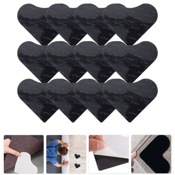 Niceauty 12Pcs Area Rug Tape Rubber Stickers Prevent Sliding for Home Use on Tile Floors