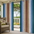 thumbnail image 3 of Blue Brown Outdoor Curtains for Patio Waterproof,Windproof Privacy Curtains with Weighted Bottom,Farmhouse Wood Grain Vintage Vertical Striped Outside Drapes for Picnic Garage Yard 54"x84" 2 Panel, 3 of 8