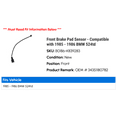 thumbnail image 2 of Front Brake Pad Sensor - Compatible with 1985 - 1986 BMW 524td, 2 of 2