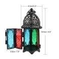 thumbnail image 3 of Portaves de Marroquí, Linterna Decorativa para Jardín, Iluminación de Paisaje, Pantal de lámpara para Patio de Marco Negro Vidrio Color perfecl Porta vela, 3 of 8