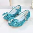 thumbnail image 4 of Zapatos de cuero para niña con tacón alto y lazo de diamantes de imitación, modelo princesa, zapatos de cristal con lentejuelas para niñas, 4 of 6